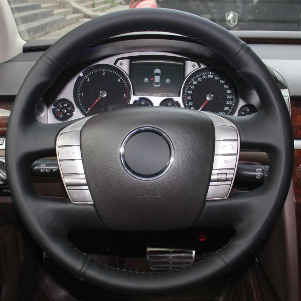 black synthetic leather car steering wheel cover for volkswagen vw phaeton 2011-2015
black synthetic leather car steering wheel cover for volkswagen vw phaeton 2011-2015