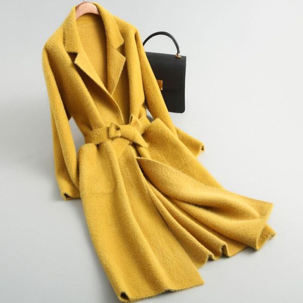 knitted water velvet coat women autumn winter slim long section warm turn down collar cardigan coat, Black
knitted water velvet coat women autumn winter slim long section warm turn down collar cardigan coat, Black