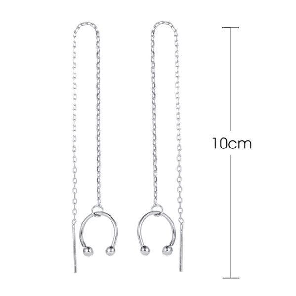 korean fashion long simple tassel ear wire long sweet temperament personality c-shaped earring, Silver
korean fashion long simple tassel ear wire long sweet temperament personality c-shaped earring, Silver