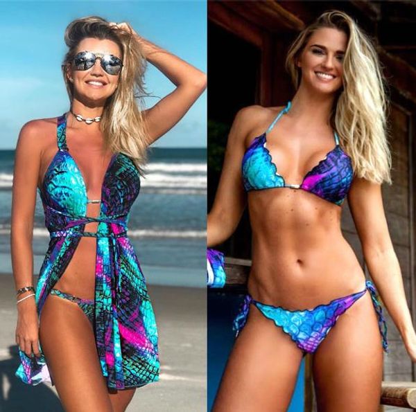 woman designer gradient fish scales swimwear the little mermaid style halter bikini casual three piece suits, White;black
woman designer gradient fish scales swimwear the little mermaid style halter bikini casual three piece suits, White;black