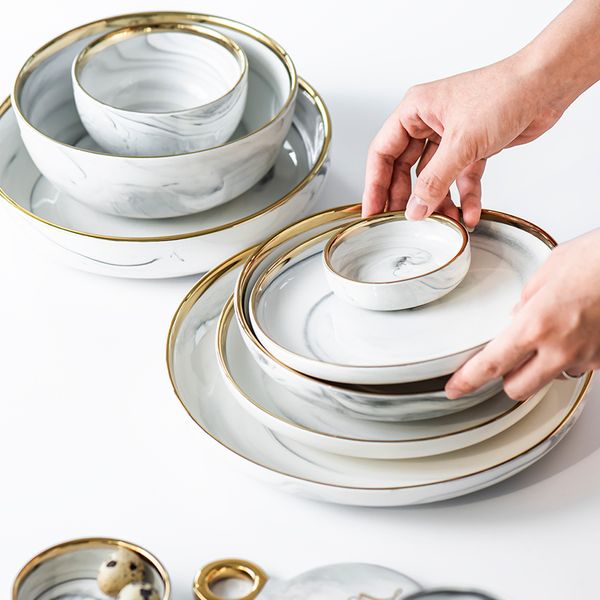 1pc glod marble ceramic dinner dish plate rice salad noodles bowl soup plates dinnerware sets tableware kitchen cook tool
1pc glod marble ceramic dinner dish plate rice salad noodles bowl soup plates dinnerware sets tableware kitchen cook tool