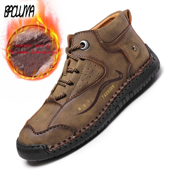 2020 winter men boots plush warm snow boots men leather winter waterproof classic lace-up khaki basic driving ankle shoes, Black
2020 winter men boots plush warm snow boots men leather winter waterproof classic lace-up khaki basic driving ankle shoes, Black