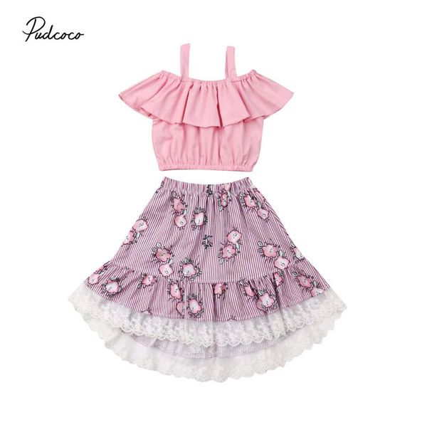 2019 baby summer clothing toddler baby girl pink off shoulder crops t-shirts +flower stripe lace patchwork skirt outfit 1-6y, White
2019 baby summer clothing toddler baby girl pink off shoulder crops t-shirts +flower stripe lace patchwork skirt outfit 1-6y, White
