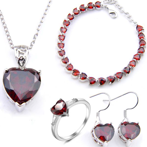 luckyshine fashion red heart pendants earrings rings bracelet jewelry set 925 silver women bride wedding holiday gift jewelry, Black
luckyshine fashion red heart pendants earrings rings bracelet jewelry set 925 silver women bride wedding holiday gift jewelry, Black