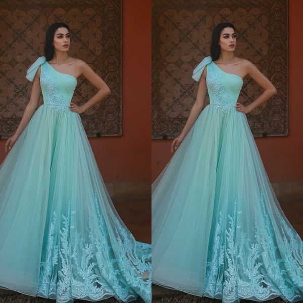 one shoulder customized prom dresses with lace appliqued tulle ruffles sweep train special occasion gowns robes de soirée evening dress, Black
one shoulder customized prom dresses with lace appliqued tulle ruffles sweep train special occasion gowns robes de soirée evening dress, Black