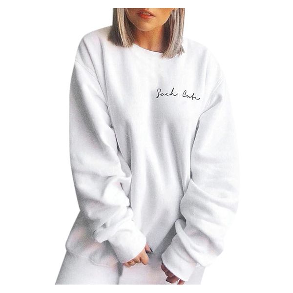 women o-neck letter print hoodie jumper long sleeve street sweatshirt pullover girls ladies tracksuits oversized hoodies, Black
women o-neck letter print hoodie jumper long sleeve street sweatshirt pullover girls ladies tracksuits oversized hoodies, Black