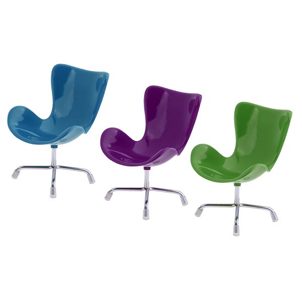 1/6 plastic office swan chair dollhouse furniture play house toy blue purple green 
1/6 plastic office swan chair dollhouse furniture play house toy blue purple green