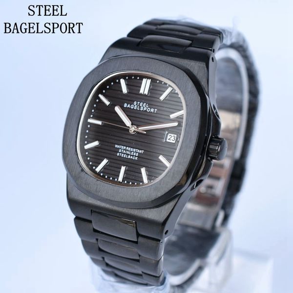 steelbagelsport brand automatic mechanical watch classic dial 40mm black full steel sport trendy watch men business clock date, Slivery;brown
steelbagelsport brand automatic mechanical watch classic dial 40mm black full steel sport trendy watch men business clock date, Slivery;brown