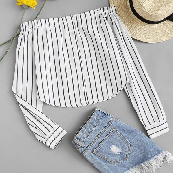 women designer shirt women clothes fashion women button striped backless crop shirt long sleeve loose striped hight ladies shirt, White
women designer shirt women clothes fashion women button striped backless crop shirt long sleeve loose striped hight ladies shirt, White