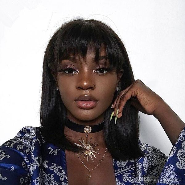 peruvian bob straight wigs 100% human hair wigs with bangs full machine made for women nature color bob wigs, Black
peruvian bob straight wigs 100% human hair wigs with bangs full machine made for women nature color bob wigs, Black