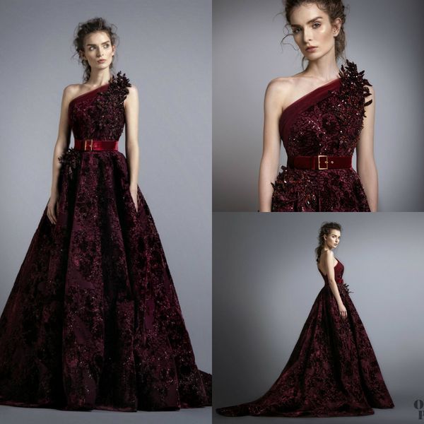burgundy evening dresses one shoulder velvet lace appliqued beaded sequins a line prom dress custom made luxury formal party gowns, Black;red
burgundy evening dresses one shoulder velvet lace appliqued beaded sequins a line prom dress custom made luxury formal party gowns, Black;red