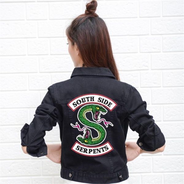 riverdale jackets women harajuku hip hop denim coat female jeans denim jacket south side snake street spring ladies, Black;brown
riverdale jackets women harajuku hip hop denim coat female jeans denim jacket south side snake street spring ladies, Black;brown