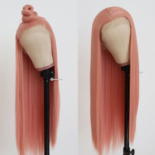 natural hairline pink long straight wig glueless synthetic lace front wigs with baby hair 150% density cosplay party soft wigs for women, Black
natural hairline pink long straight wig glueless synthetic lace front wigs with baby hair 150% density cosplay party soft wigs for women, Black