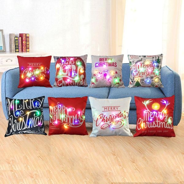 led light luminous pillow case linen pillow covers cushion cover santa claus printed pillowcase sofa car decor an2016
led light luminous pillow case linen pillow covers cushion cover santa claus printed pillowcase sofa car decor an2016