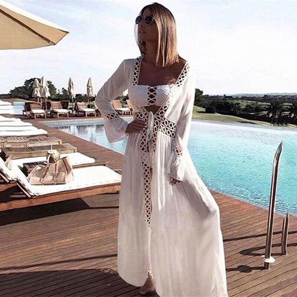 women's swimwear women bikini cover up hollow out beachwear kaftan summer bobo beach sundress maxi dress white /2, White;black
women's swimwear women bikini cover up hollow out beachwear kaftan summer bobo beach sundress maxi dress white /2, White;black