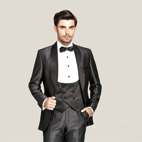 black satin men suits for wedding groom tuxedos costume homme smart man business pants man blazers 3piece slim fit terno masculino, Black;gray
black satin men suits for wedding groom tuxedos costume homme smart man business pants man blazers 3piece slim fit terno masculino, Black;gray
