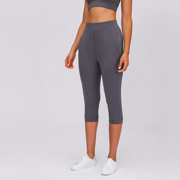 high waist naked-feel loose pocket yoga cropped pants for women athletic running fitness training gym sports stretchy pants 2020, White;red
high waist naked-feel loose pocket yoga cropped pants for women athletic running fitness training gym sports stretchy pants 2020, White;red