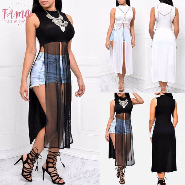 womens clothing womens sleeveless high neck patchwork side high split shirt long cap sleeve maxi dress, White
womens clothing womens sleeveless high neck patchwork side high split shirt long cap sleeve maxi dress, White