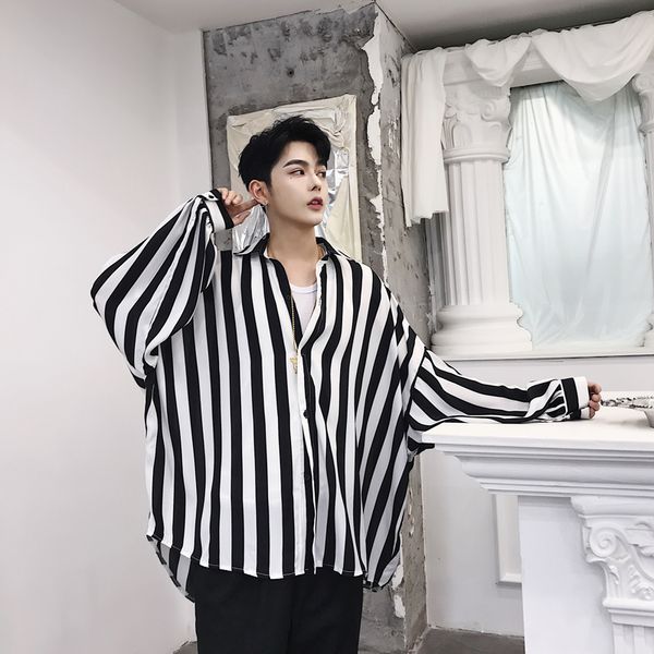 vintage fashion stripe shirts men women couple streetwear hip hop loose casual long sleeve shirts male harajuku dress, White;black
vintage fashion stripe shirts men women couple streetwear hip hop loose casual long sleeve shirts male harajuku dress, White;black