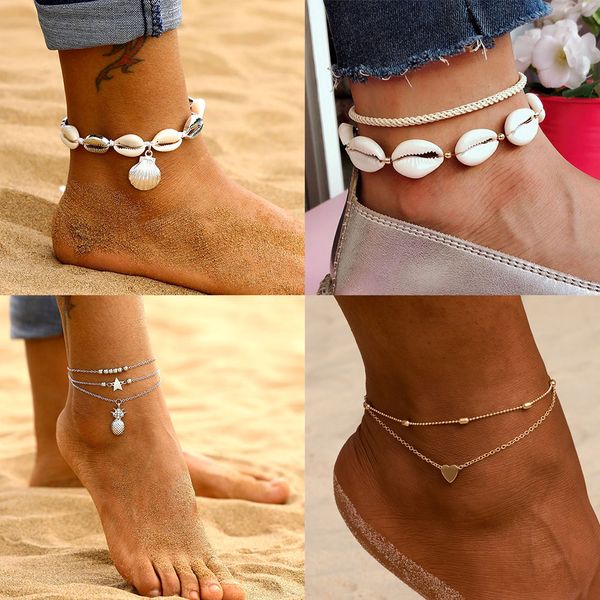 iparam fashion pineapple shell heart anklet bohemian retro beach gold silver multilayer anklet jewelry wholesale, Red;blue
iparam fashion pineapple shell heart anklet bohemian retro beach gold silver multilayer anklet jewelry wholesale, Red;blue