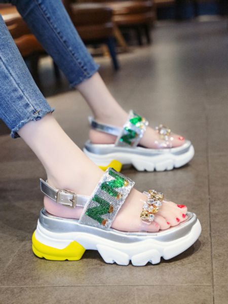 sponge sports sandals female summer 2020 new thick bottom wild transparent rhinestone alphabet sandals beach shoes, Black
sponge sports sandals female summer 2020 new thick bottom wild transparent rhinestone alphabet sandals beach shoes, Black
