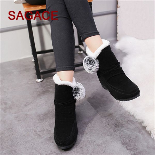 women boots suede hairball round toe wedges shoes keep warm slip-on snow boots dropship, Black
women boots suede hairball round toe wedges shoes keep warm slip-on snow boots dropship, Black
