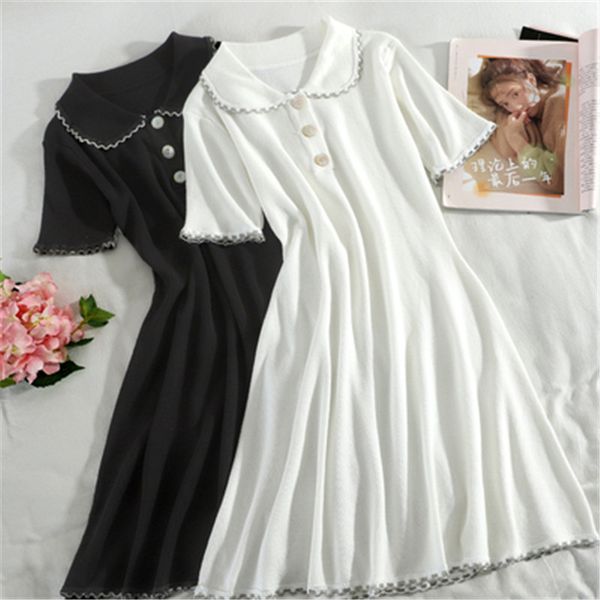 french style dress women vintage solid white knitting slim knee shirt dress party ladies sweet korean preppy female vestidos, Black;gray
french style dress women vintage solid white knitting slim knee shirt dress party ladies sweet korean preppy female vestidos, Black;gray