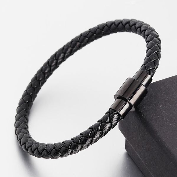 with stainless steel woven leather leather bracelet bracelet with contracted men jewelry, Black
with stainless steel woven leather leather bracelet bracelet with contracted men jewelry, Black