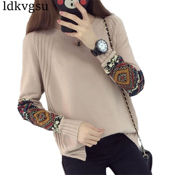 2019 autumn winter women knitted pullovers o-neck print plus size lady sweaters bottoming shirt girls a457, White;black
2019 autumn winter women knitted pullovers o-neck print plus size lady sweaters bottoming shirt girls a457, White;black