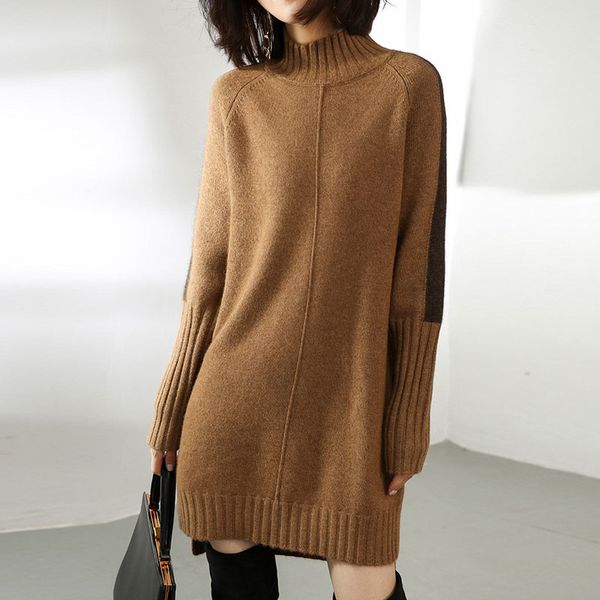 autumn and winter new high collar pullover sweater women's long section cashmere shirt bag hip split loose loose thick, White;black
autumn and winter new high collar pullover sweater women's long section cashmere shirt bag hip split loose loose thick, White;black