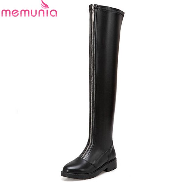 memunia 2020 genuine leather boots women round toe thigh high over the knee boots square heels punk ladies shoes, Black
memunia 2020 genuine leather boots women round toe thigh high over the knee boots square heels punk ladies shoes, Black