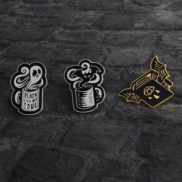 spooky ghost in the cup magic book brooch personality creative decoration special cartoon lapel denim gold silver, Gray
spooky ghost in the cup magic book brooch personality creative decoration special cartoon lapel denim gold silver, Gray