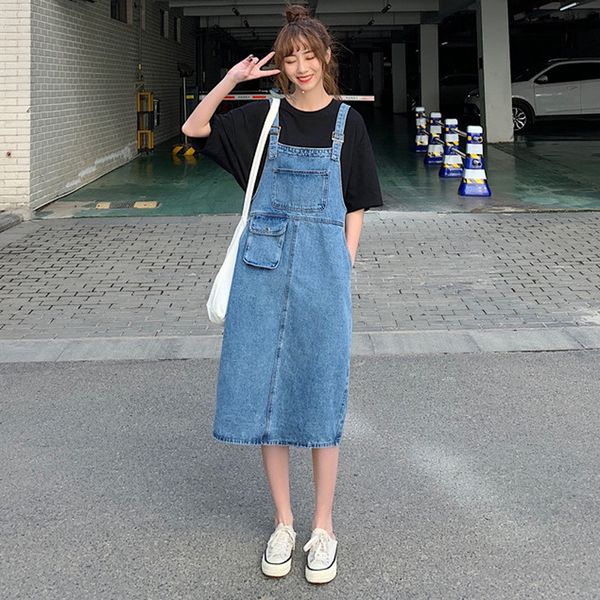2020 women's summer casual denim maternity cowboy dresses high waist sling medium and long denim belt dress, White
2020 women's summer casual denim maternity cowboy dresses high waist sling medium and long denim belt dress, White