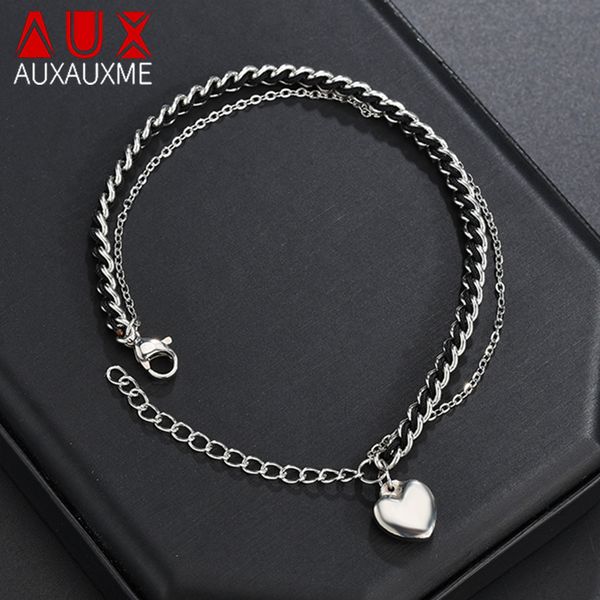 auxauxme heart double-layer chain bracelets stainless steel simple girlfriend birthday gift bracelet fashion women jewelry, Black
auxauxme heart double-layer chain bracelets stainless steel simple girlfriend birthday gift bracelet fashion women jewelry, Black