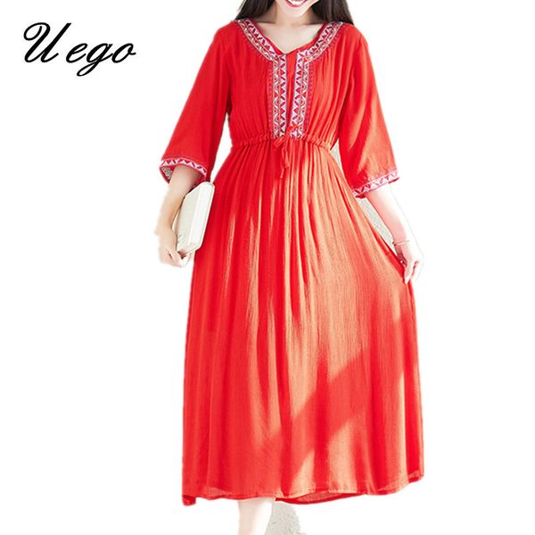 uego fashion embroidery floral chinese style vintage dress soft cotton linen spring summer dress 2019 women party casual, Black;gray
uego fashion embroidery floral chinese style vintage dress soft cotton linen spring summer dress 2019 women party casual, Black;gray
