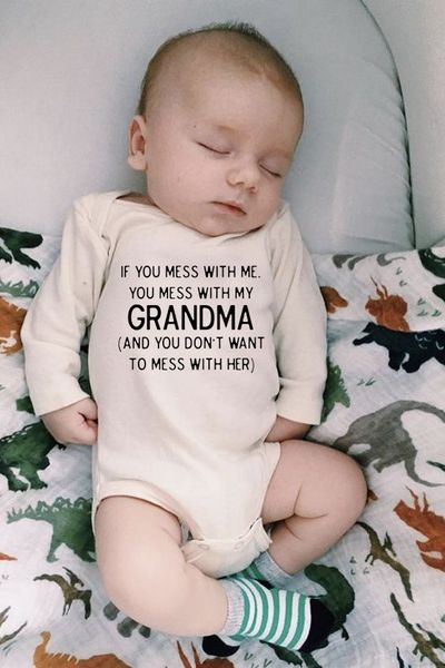 if you mess with me you mess with my grandma infant baby boy girls bodysuit pring print letter long sleeve bodysuit cotton cloth, White
if you mess with me you mess with my grandma infant baby boy girls bodysuit pring print letter long sleeve bodysuit cotton cloth, White