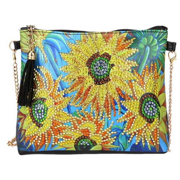 diamond painting crossbody bag diy shoulder bag with chain zip handbag