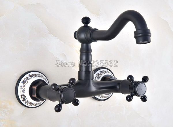 oil rubbed black bronze kitchen sink faucet wall mounted double handle bathroom basin mixer tap cold and lnf817
oil rubbed black bronze kitchen sink faucet wall mounted double handle bathroom basin mixer tap cold and lnf817