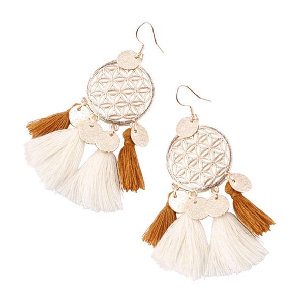 women vintage tassel dangle hook earrings round sequins dream catch fringe eardrop, Silver
women vintage tassel dangle hook earrings round sequins dream catch fringe eardrop, Silver