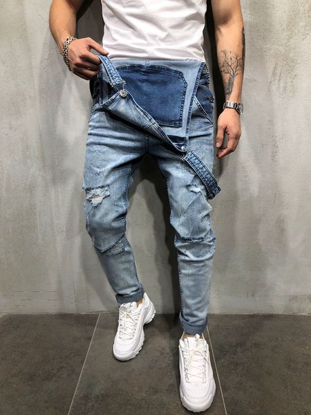 men's casual pocket light blue denim overalls slim jumpsuits ankle banded pants ripped jeans for man
men's casual pocket light blue denim overalls slim jumpsuits ankle banded pants ripped jeans for man