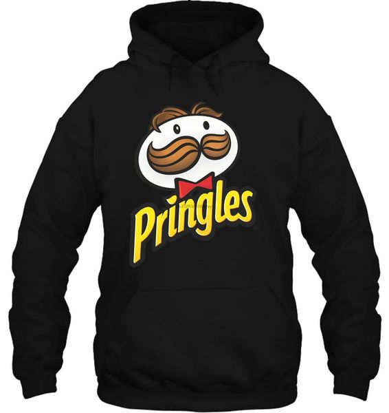 men hoodie pringles women streetwear, Black