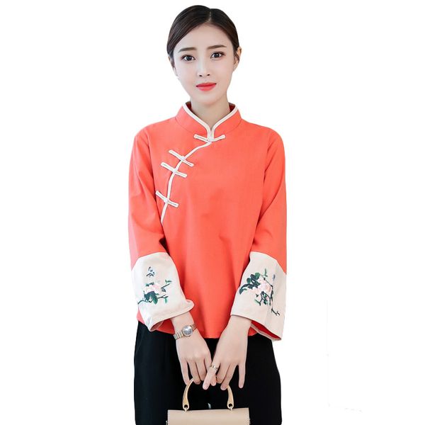 autumn winter cotton linen embroidery chinese style improvement han tang suit chinese new year clothes cheongsam, Red
autumn winter cotton linen embroidery chinese style improvement han tang suit chinese new year clothes cheongsam, Red