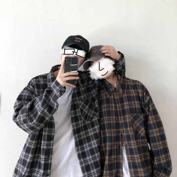 men's casual shirts spring and autumn plaid shirt fashion retro men streetwear wild loose korean long-sleeved mens s-xl, White;black
men's casual shirts spring and autumn plaid shirt fashion retro men streetwear wild loose korean long-sleeved mens s-xl, White;black