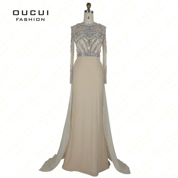 real p formal long sleeves gown see through back beading handwork prom evening dresses ol102345b, White;black
real p formal long sleeves gown see through back beading handwork prom evening dresses ol102345b, White;black