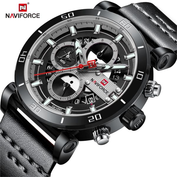 2019 naviforce chronograph mens watch 3bar waterproof analog leather sport watches army quartz clock relogio masculino, Slivery;brown
2019 naviforce chronograph mens watch 3bar waterproof analog leather sport watches army quartz clock relogio masculino, Slivery;brown