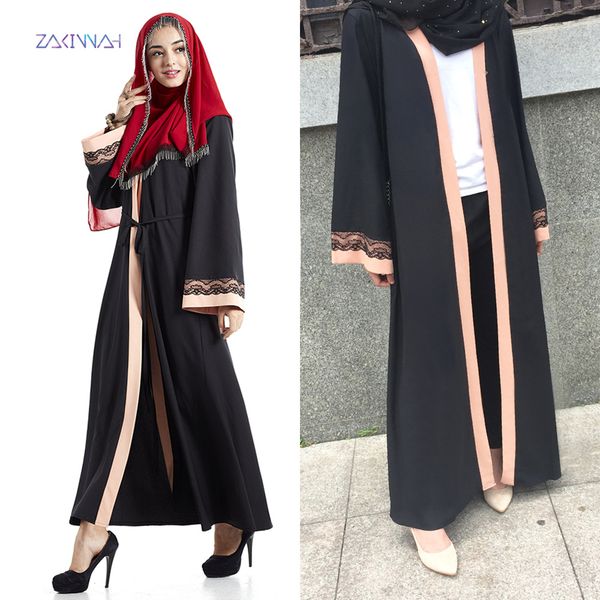 middle east turkey contrast loose belt lace muslim long skirt robe foreign trade muslim dress, Red
middle east turkey contrast loose belt lace muslim long skirt robe foreign trade muslim dress, Red