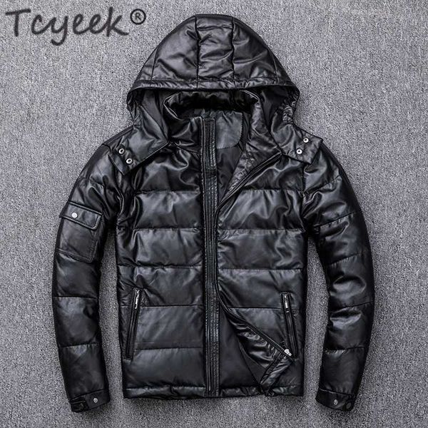 100% genuine leather duck down jacket men winter clothes 2020 streetwear natural real sheepskin down coat mens leather coat hood, Black
100% genuine leather duck down jacket men winter clothes 2020 streetwear natural real sheepskin down coat mens leather coat hood, Black