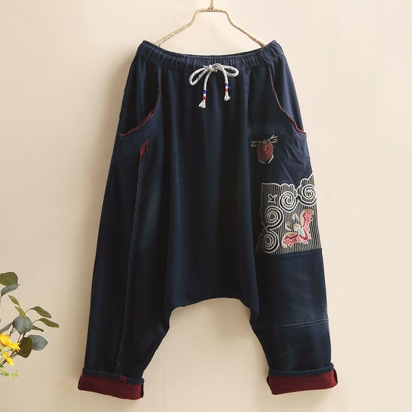casual harem pants pocket embroidery 2019 new summer elastic waist national big size pockets loose trousers yoyikamomo, Black;white
casual harem pants pocket embroidery 2019 new summer elastic waist national big size pockets loose trousers yoyikamomo, Black;white
