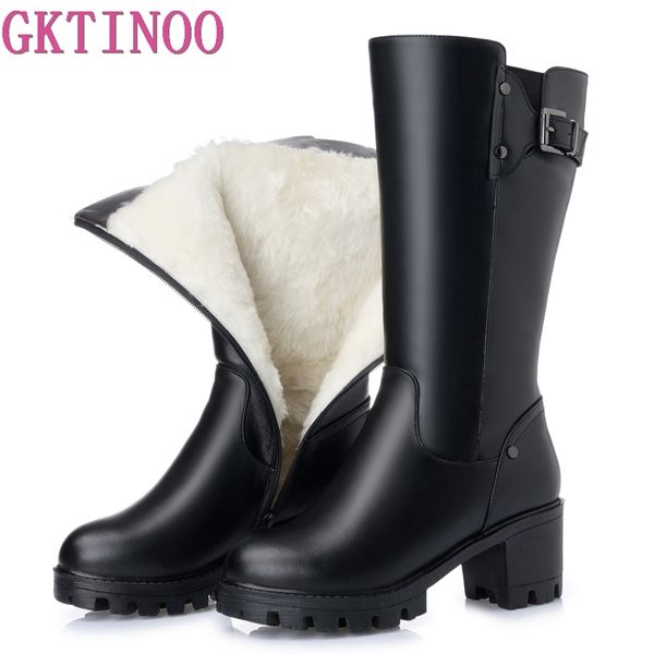 gktinoo women's high boots 2019 winter genuine leather natural wool winter boot woman boots high heels platform fur ladies shoe, Black
gktinoo women's high boots 2019 winter genuine leather natural wool winter boot woman boots high heels platform fur ladies shoe, Black