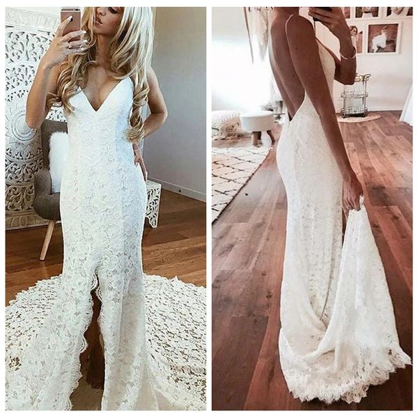 2020 sexy спагетти boho свадебные платья с полым sweep поезд фронт сплит русалка свадебное платье chic backless бич свадебное платье, White
2020 sexy спагетти boho свадебные платья с полым sweep поезд фронт сплит русалка свадебное платье chic backless бич свадебное платье, White